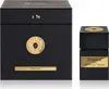 A black perfume box and bottle are displayed against a white background. Produktbild-Vorschau