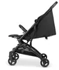 A side view of a black stroller against a white background. Voir les images du produit