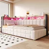 Letto imbottito Merax, modello divano letto, 90x200 cm, con Anteprima dell’immagine prodotto 3