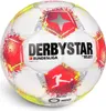 A white soccer ball with red and yellow accents, featuring the Derbystar and Bundesliga logos. Produktbild-Vorschau