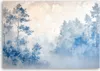Leinwandbild Wald Nebel Morgen Natur 90x60 Feeby Blau bild Produktbild-Vorschau 2