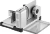 A silver and gray electric slicer is shown on a white background. Produktbild-Vorschau