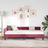 vidaXL Eckbettgestell mit Kopfteil Weinrot 90 cm x 190 cm Produktbild-Vorschau 3