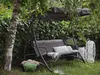 BELIANI Huśtawka ogrodowa szara metalowa rama poliestrowe Podgląd zdjęcia produktu 2
