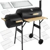 tectake® Holzkohlegrill 2in1 110 x 60 x 116 cm 2 Kammern Produktbild-Vorschau 1