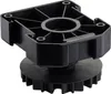 A black plastic adjustable base foot for furniture. Produktbild-Vorschau
