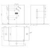 Technical drawing with multiple views of a metal bracket, showing dimensions and hole placements. Produktbild-Vorschau