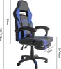 Sedia da ufficio Aga Nero - Blu con poggiapiedi Anteprima dell’immagine prodotto 3