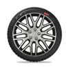 A car wheel with a silver and black rim, presented on a white background. Produktbild-Vorschau