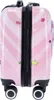 A side view of a pink children's suitcase with a unicorn and star pattern. Produktbild-Vorschau