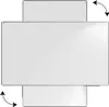A top-down view of a whiteboard with a frame, positioned on a white background. Produktbild-Vorschau