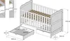 ZEE Babybett 140x70 ISABEL 2in1 Weiß mit 2 Schubladen Produktbild-Vorschau 3