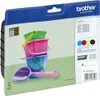 The image shows the packaging of Brother LC221 ink cartridges, featuring colorful toy buckets and a shovel. Produktbild-Vorschau