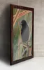 A framed picture of a bird sitting on reeds, displayed on a wall. Produktbild-Vorschau