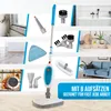 A collage advertising a steam cleaner and its various attachments, showcasing its cleaning capabilities on different surfaces. Produktbild-Vorschau