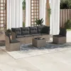 7-tlg. Garten-Sofagarnitur mit Kissen Grau Poly Rattan Produktbild-Vorschau 2
