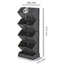 A vertical planter with four compartments, shown with dimensions indicated. Náhled obrázku produktu