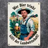 Wer Bier trinkt hilft der Landwirtschaft Metallschild in Produktbild-Vorschau 2