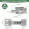 4x 170° Möbelscharnier mit Soft-Close & 36 Schrauben – Produktbild-Vorschau 2