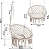 BOHO Hängesessel Beige für Garten Balkon Terrasse Produktbild-Vorschau 5