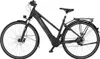 A black electric bicycle is shown against a white background. Produktbild-Vorschau