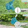 Two images showing a cordless string trimmer being used for different tasks. Produktbild-Vorschau