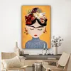 MuchoWow® - Leinwandbilder - Frau - Blumen - Gelb - Kunst, Produktbild-Vorschau 7