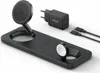 A black wireless charging station with a phone charger, a watch charger, and two USB-C cables, along with a black Anker power adapter. Produktbild-Vorschau