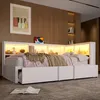 Lit banquette métallique 90x200 cm avec lit gigogne, Voir les images du produit 1