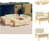 vidaXL 13-tlg. Garten-Lounge-Set mit Creme Kissen Produktbild-Vorschau 1