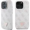 Two views of a pink and white patterned iPhone case with a triangle logo. Náhled obrázku produktu
