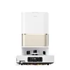 A white and gold robot vacuum cleaner is shown against a white background. Produktbild-Vorschau