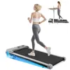 A woman is running on a treadmill, and a smaller inset image shows a woman using a treadmill with a standing desk. Produktbild-Vorschau