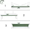 A three-step visual guide demonstrating how to set up a foldable bathtub. Produktbild-Vorschau
