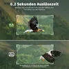 Two images of an eagle in flight, with text overlays highlighting camera shutter speed. Produktbild-Vorschau