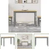 The Living Store Esstisch Corona Grau 112x60x75 cm Produktbild-Vorschau 1