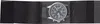 A black watch with a silver casing is laid out on a black fabric strap. Voir les images du produit