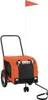 vidaXL Fahrradanhänger Hunde Orange und Schwarz Produktbild-Vorschau 1