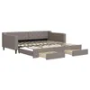 vidaXL Rozkładane łóżko dzienne z szufladami Taupe 100x200 Podgląd zdjęcia produktu 1