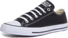 A black Converse Chuck Taylor All-Star low-top sneaker with white laces and a white rubber toe cap and sole, shown from a side angle against a white background. Voir les images du produit