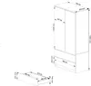 A technical drawing showing the dimensions of a wardrobe and a drawer. Anteprima dell’immagine prodotto