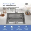 ANW HOME Kuchyňský dřez 60x50 cm nerezový dřez vestavný 1 Náhled obrázku produktu 4