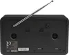 The back of a black DAB radio with an extended antenna. Voir les images du produit