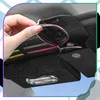 EDIBAZZAR | Organiseur de pare-soleil de voiture, cuir noir Voir les images du produit 5