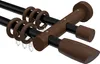 Interdeco Gardinenstange / Vorhangstange Schwarz / Nussbaum Produktbild-Vorschau 1
