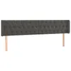 Kopfteil mit Ohren Dunkelgrau 183x16x78/88 cm Samt Produktbild-Vorschau 1