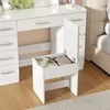 AIORBER Schminktisch mit LED Spiegel und Hocker, 9 Produktbild-Vorschau 9
