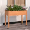 Pflanzkübel mit Einsatz und Rollen Braun 118x59x80cm Produktbild-Vorschau 2