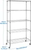sejov Metallregal 5-stöckig, 76x35x152 cm, Silber, Produktbild-Vorschau 6