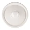 A top-down view of a white pot lid with a handle. Produktbild-Vorschau